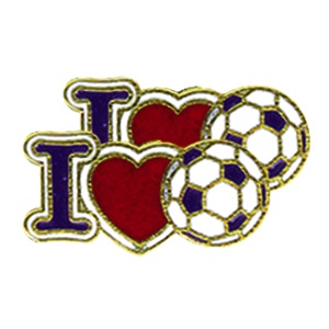 18A - I Love Soccer Earrings (Stud)